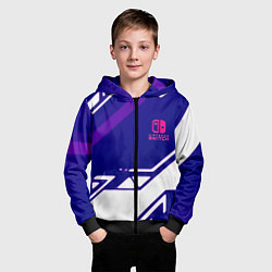 Толстовка на молнии детская Нинтендо геометрия киберспорт, цвет: 3D-черный — фото 2