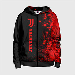 Толстовка на молнии детская Juventus - red gradient по-вертикали, цвет: 3D-черный