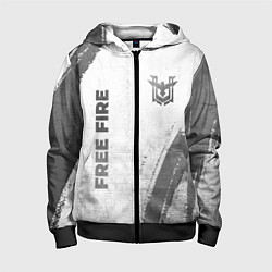 Толстовка на молнии детская Free Fire - white gradient вертикально, цвет: 3D-черный