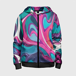 Детская толстовка на молнии Эбру краска