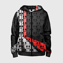 Толстовка на молнии детская Marshmello pattern, цвет: 3D-черный