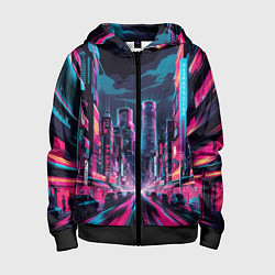 Детская толстовка на молнии Неоновый мегаполис