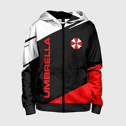 Детская толстовка на молнии Umbrella corporation - resident evil / 3D-Черный – фото 1