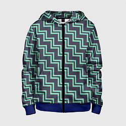 Детская толстовка на молнии Мятные зигзаги