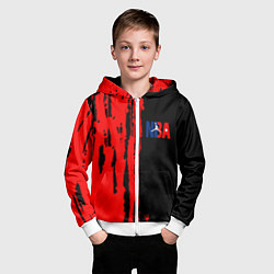 Толстовка на молнии детская NBA краски, цвет: 3D-белый — фото 2