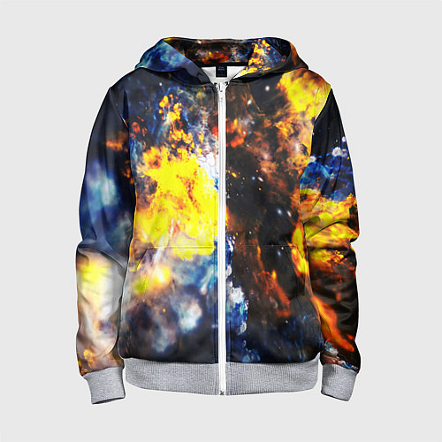 Детская толстовка на молнии Космическая абстракция / 3D-Меланж – фото 1