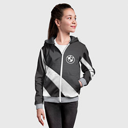 Толстовка на молнии детская BMW sport line geometry steel, цвет: 3D-меланж — фото 2