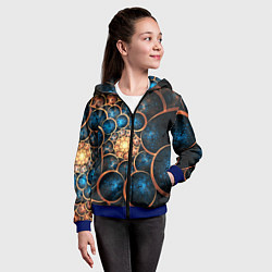 Толстовка на молнии детская Оптическая абстракция круги, цвет: 3D-синий — фото 2