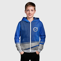 Толстовка на молнии детская Volvo automobile metal, цвет: 3D-меланж — фото 2