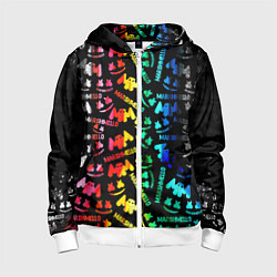 Толстовка на молнии детская Marshmello neon color, цвет: 3D-белый