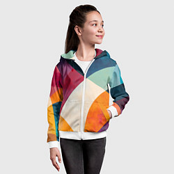 Толстовка на молнии детская Геометрическая иллюстрация, цвет: 3D-белый — фото 2