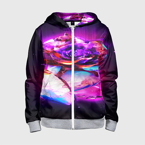 Детская толстовка на молнии Неоновые абстракция краски / 3D-Меланж – фото 1