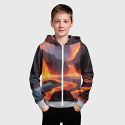 Толстовка на молнии детская Текущая лава, цвет: 3D-меланж — фото 2