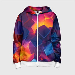 Детская толстовка на молнии Неоновая геометрическая текстура