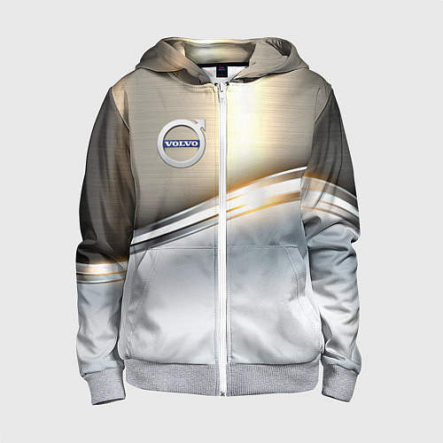 Детская толстовка на молнии Volvo жёлтый метал / 3D-Меланж – фото 1