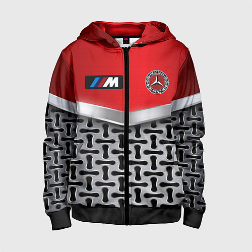 Детская толстовка на молнии BMW x mercedes texture / 3D-Черный – фото 1
