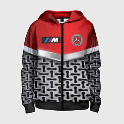 Детская толстовка на молнии BMW x mercedes texture