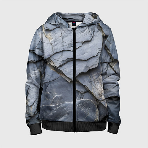 Детская толстовка на молнии Серая горная порода / 3D-Черный – фото 1