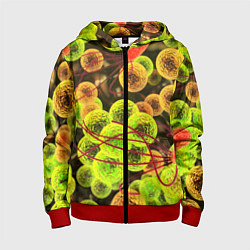 Детская толстовка на молнии Вирусы текстура