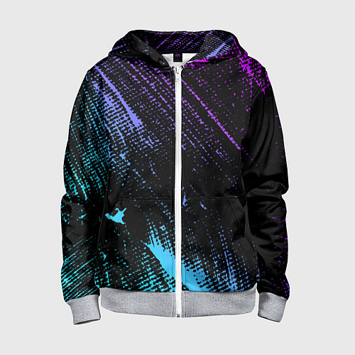 Детская толстовка на молнии Градиент - космос / 3D-Меланж – фото 1