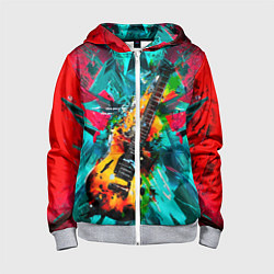 Детская толстовка на молнии Электрогитара в красках