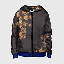 Детская толстовка на молнии Осенние листья эффект