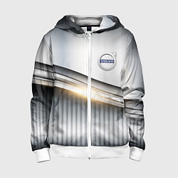 Толстовка на молнии детская Volvo metalic car, цвет: 3D-белый