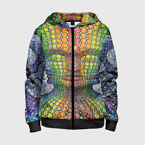 Детская толстовка на молнии Оптические стёкла / 3D-Черный – фото 1