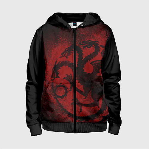 Детская толстовка на молнии Targaryen house Game of Thrones / 3D-Черный – фото 1