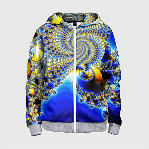 Детская толстовка на молнии Фрактальный психоделики узор / 3D-Меланж – фото 1