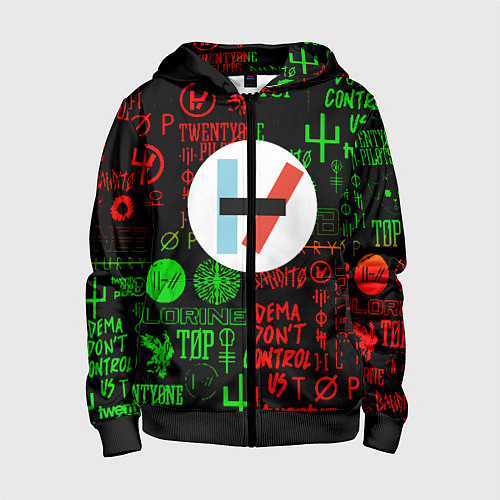 Детская толстовка на молнии Twenty one pilots music steel / 3D-Черный – фото 1