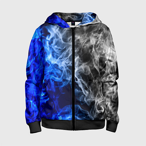Детская толстовка на молнии Столкновение дыма / 3D-Черный – фото 1