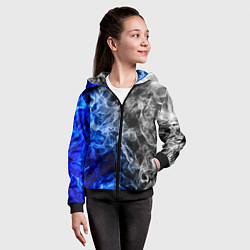 Толстовка на молнии детская Столкновение дыма, цвет: 3D-черный — фото 2