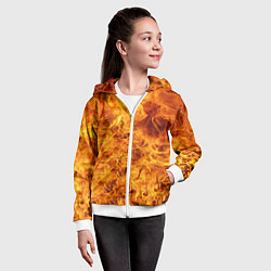 Толстовка на молнии детская Весь в огне, цвет: 3D-белый — фото 2