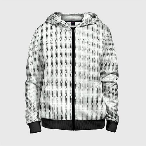 Детская толстовка на молнии Чёрные точки на белом фоне / 3D-Черный – фото 1