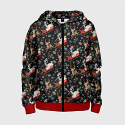 Детская толстовка на молнии Рик и Морти сани с оленем - Christmas