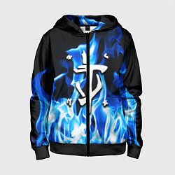 Детская толстовка на молнии Doom fire logo steel