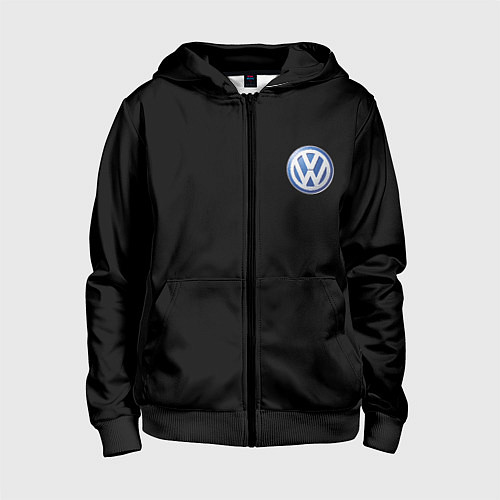 Детская толстовка на молнии Volkswagen logo auto / 3D-Черный – фото 1