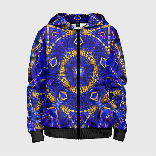 Детская толстовка на молнии Оптический узор текстура / 3D-Черный – фото 1