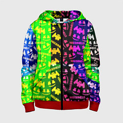 Детская толстовка на молнии Marshmello pattern neon steel