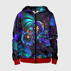 Детская толстовка на молнии Оптический фрактальный цветок