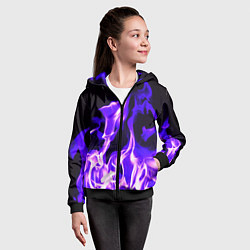 Толстовка на молнии детская Неоновый огненный стиль, цвет: 3D-черный — фото 2