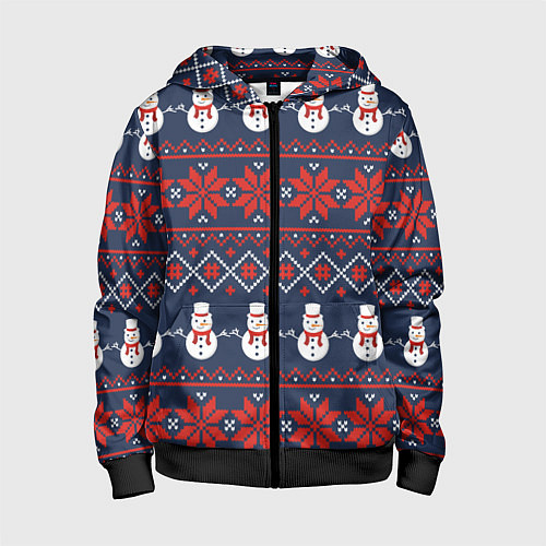 Детская толстовка на молнии Christmas Background / 3D-Черный – фото 1