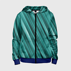 Толстовка на молнии детская Лазурные волны, цвет: 3D-синий
