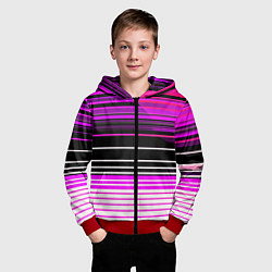 Толстовка на молнии детская Разноцветные вертикальные линии, цвет: 3D-красный — фото 2
