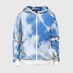 Детская толстовка на молнии Синий тай дай