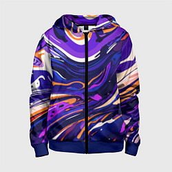 Детская толстовка на молнии Разноцветная абстракция разводов