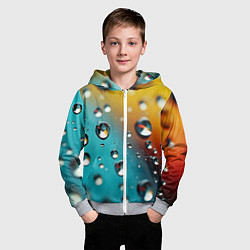 Толстовка на молнии детская Крупные капли на цветном фоне, цвет: 3D-меланж — фото 2