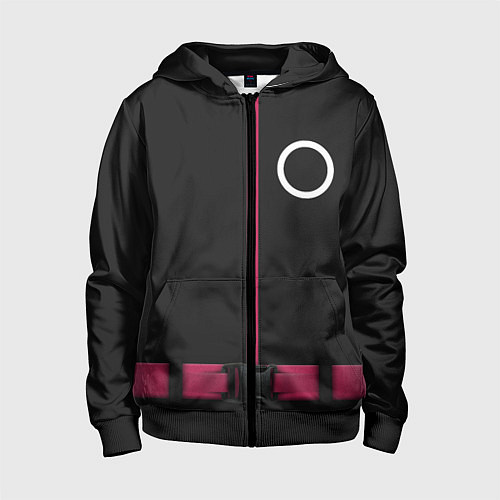 Детская толстовка на молнии Форма стражи - Круг Squid Game / 3D-Черный – фото 1