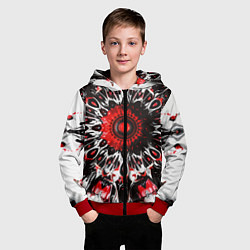 Толстовка на молнии детская Красная сюрреалистичная абстракция, цвет: 3D-красный — фото 2